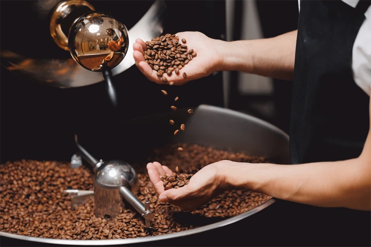 Coffee beans roasting